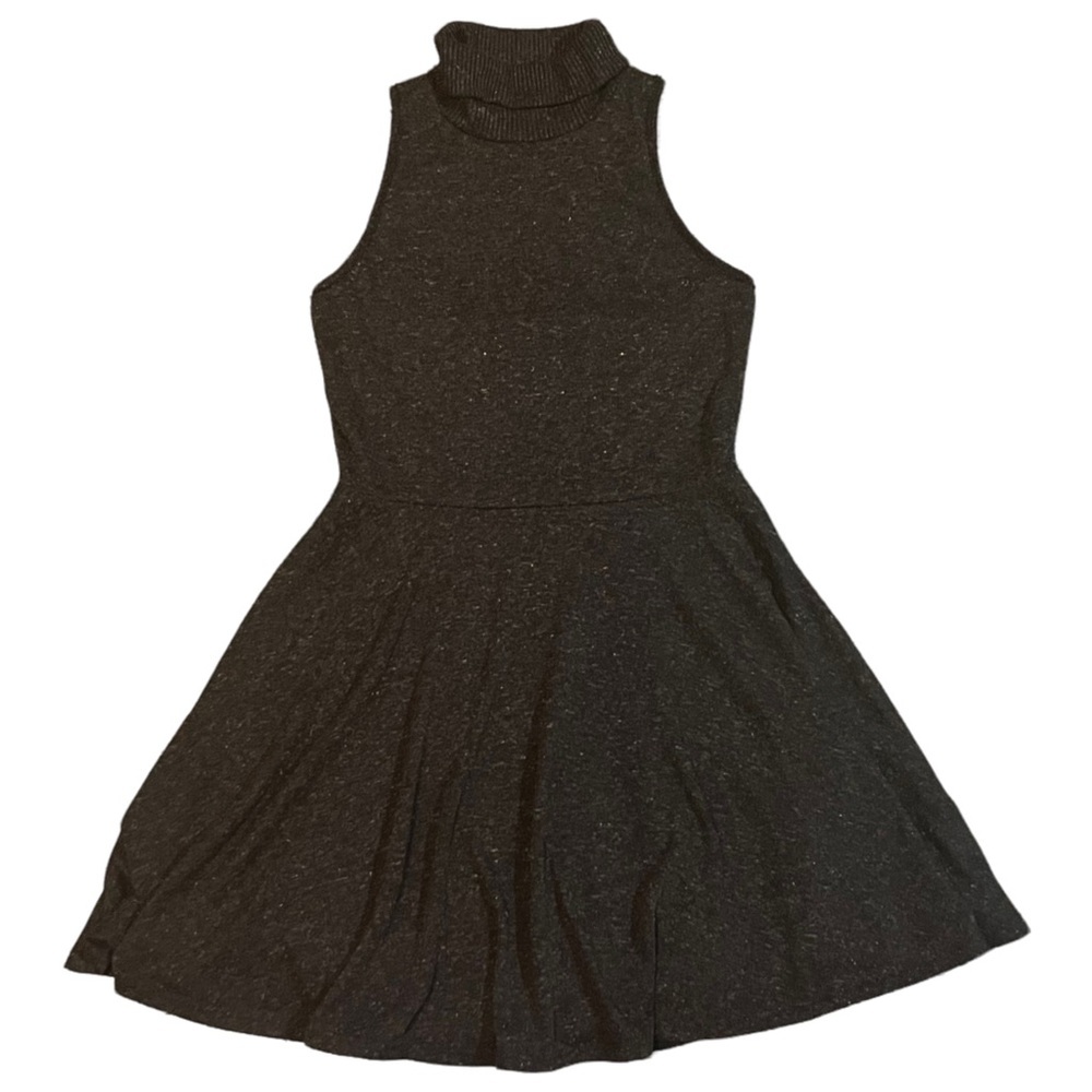 Altar’d State Ribbed Turtleneck Sleeveless Sweater Dress w/ Circle Skater Skirt